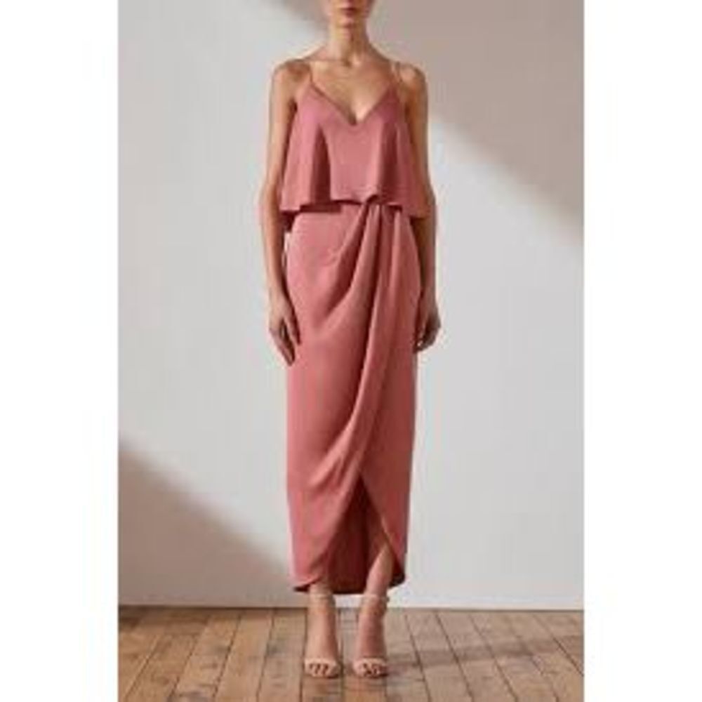 Shona Joy nwot LUXE COCKTAIL FRILL DRESS - ROSE
